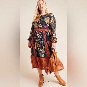 Adair Velvet- Trimmed Midi Dress 12